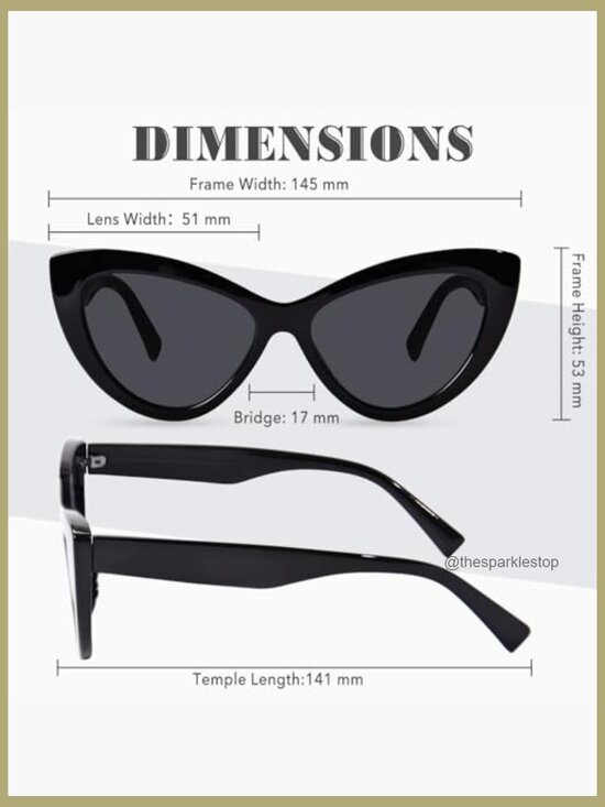 Cat Eye Sunglasses, Oversized Retro Vintage Polycarbonate Frames main image 5